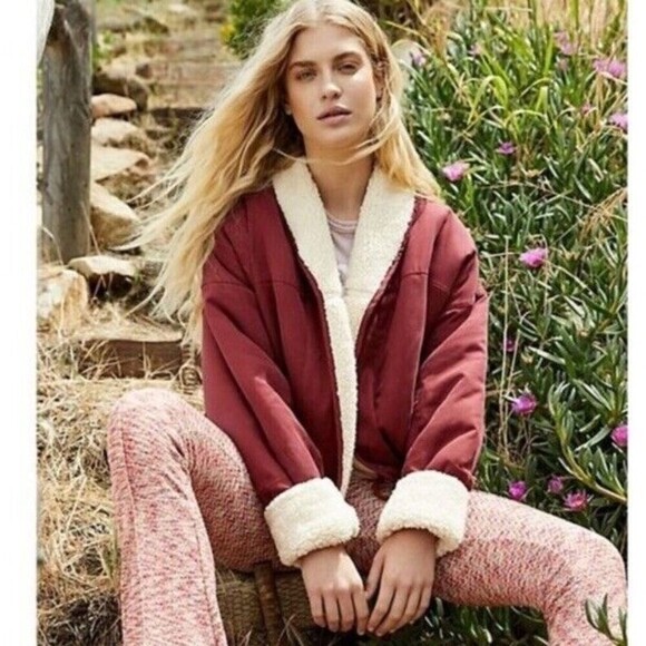 Free People Movement Mix It Up Jacket Womens Size Xs Oversized Sherpa - Picture 2 of 9